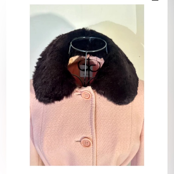 Moschino vintage wool trench coat with detachable faux fur  collar - Picture 4 of 6